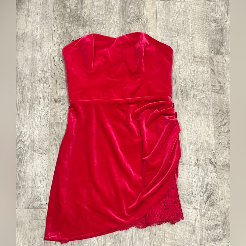 Amanda Uprichard Strapless Velvet Dress